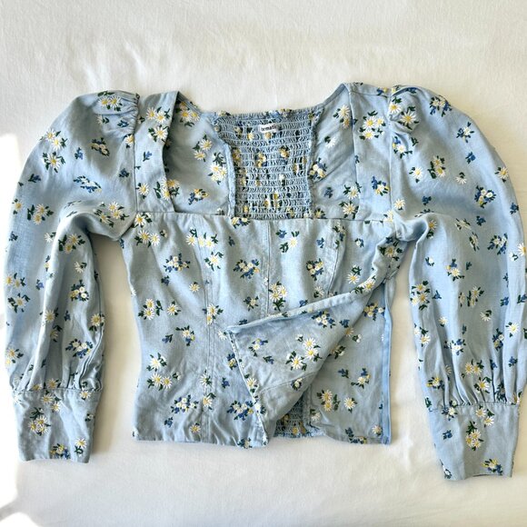 Reformation Stilton Linen Top - Mineral Daisy Embroidery - Picture 9 of 13